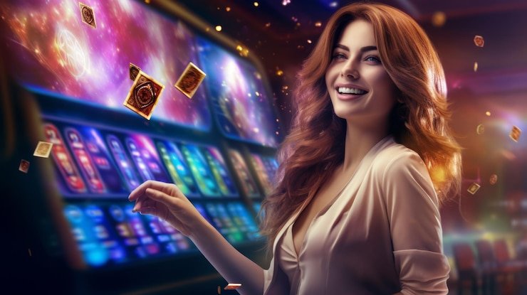 Ilustrasi keamanan digital dengan ikon gembok dan pengguna bermain taruhan online dengan aman